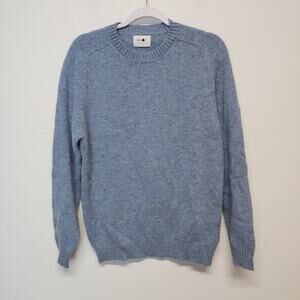 NN07 Pure New Wool Sweater Mens Small Light Blue Crew Long Sleeve Nathan 6212